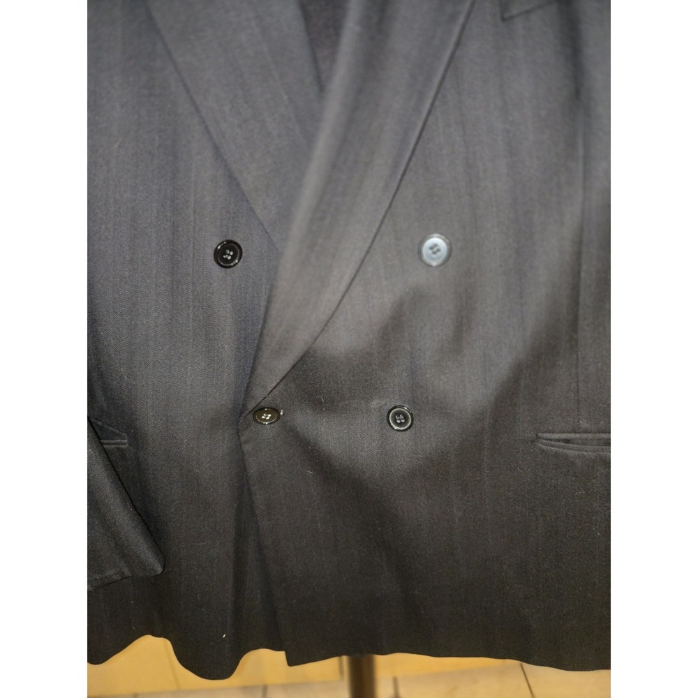 Vintage Charles Jourdan Monsieur Wool Blazer 50R Double Breasted Pinstripe USA - Picture 2 of 10
